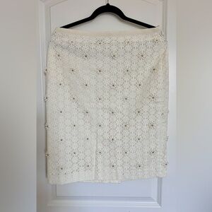 Talbots white skirt with floral details new without tags